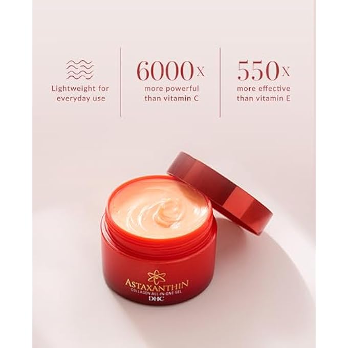 DHC ASTAXANTHIN COLLAGEN ALL-IN-ONE GEL, BRIGHTENING DAYTIME FACIAL MOISTURIZER, LIGHTWEIGHT, TONING, HYDRATING, ABSORBS QUICKLY, COLLAGEN, FRAGRANCE AND COLORANT FREE, IDEAL FOR ALL SKIN TYPES - Image 2
